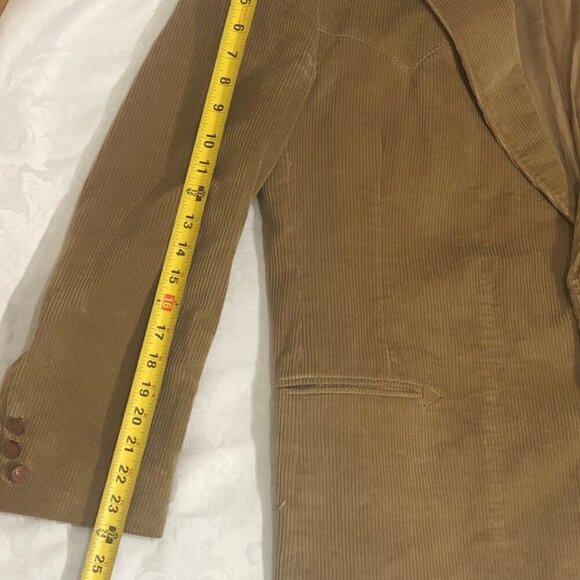 Vintage Larry Mahan Cowboy Corduroy Jacket Tan Western Blazer Horse Head Buttons - Picture 11 of 15